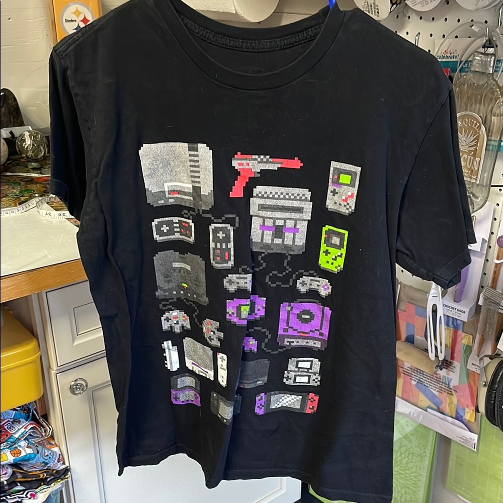 Retro Gaming Black T-Shirt